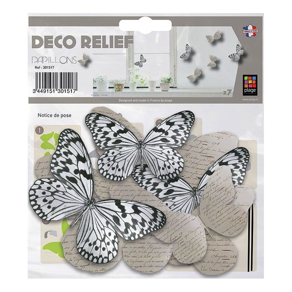 Seinätarra 3D Plage 7 x 3D Perhonen