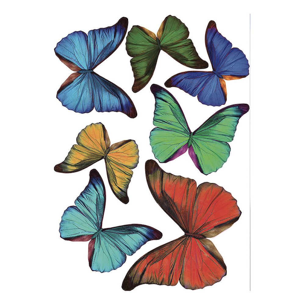 Seinätarra Plage 3D Värikkäät Perhoset