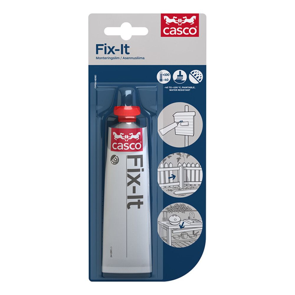 Asennusliima Casco Fix-It harmaa 160 ml