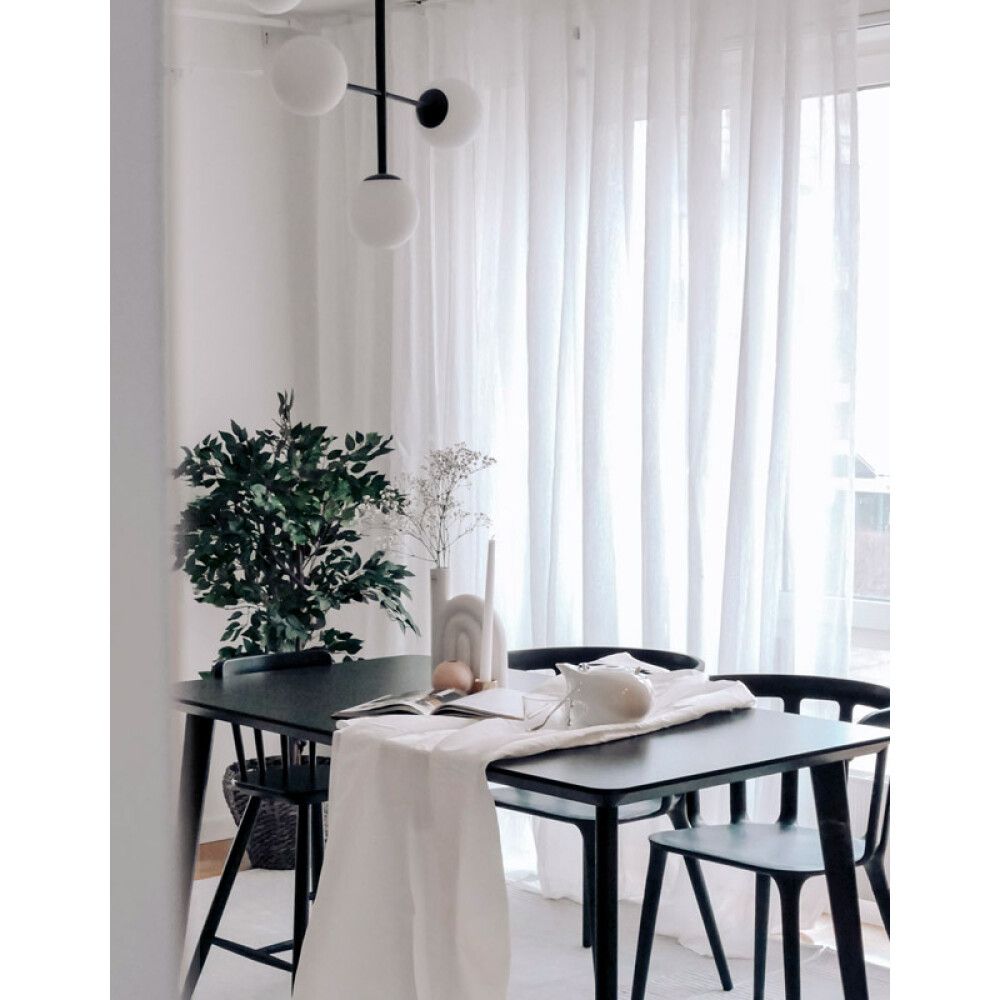 Valmisverho Hasta Skimra 268 x 280 cm Valkoinen