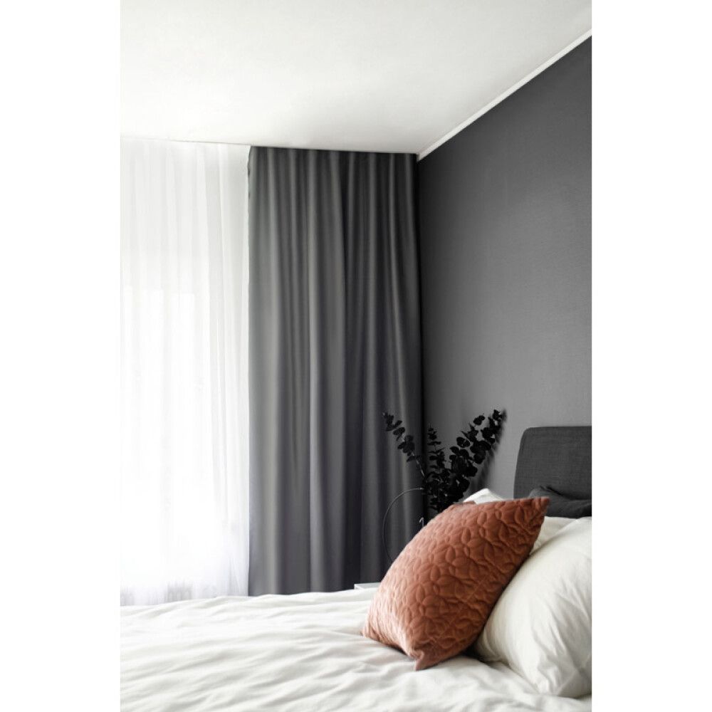 Valmisverho Hasta Dokie Tummanharmaa