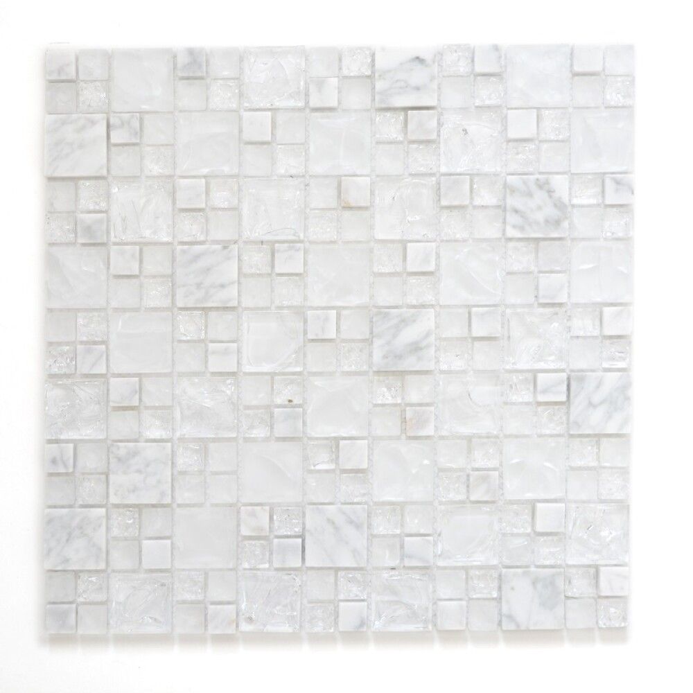 Mosaiikkilaatta Fliesen Crystal Mix harmaa 30,5 x 30,5cm