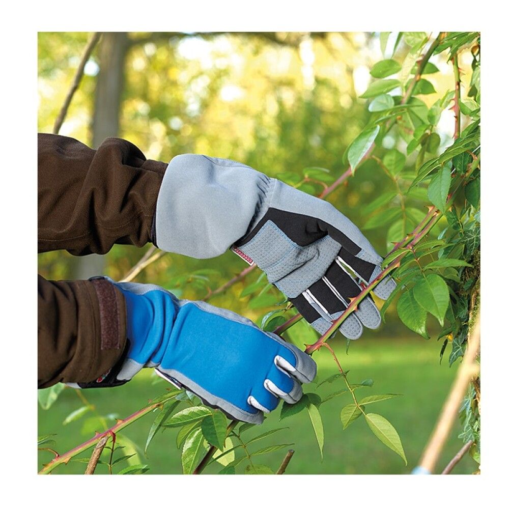 Puutarhakäsine Gardol rannesuojalla sininen koko 10