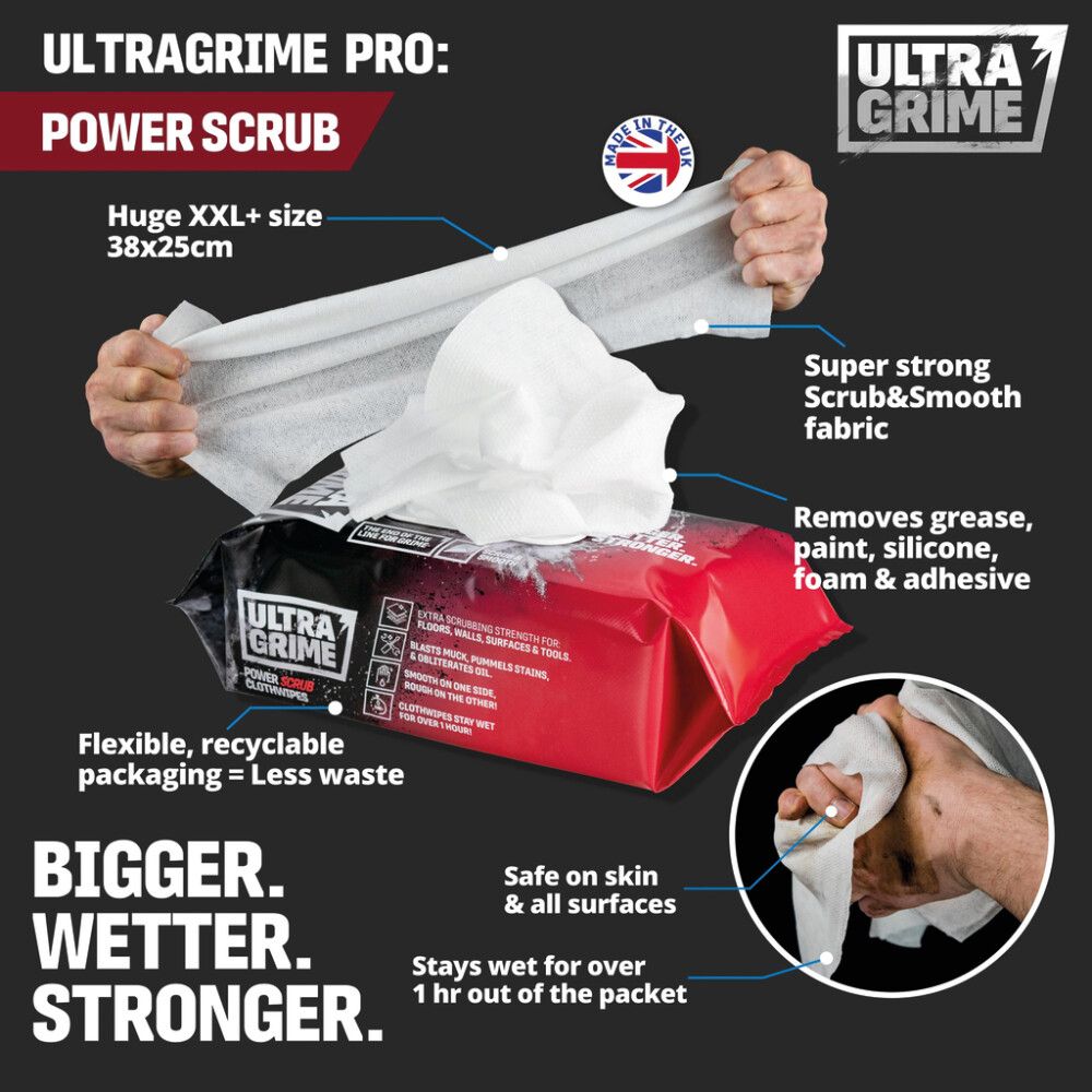 Puhdistusliina UltraGrime® Power Scrub 38 x 25 cm 80 x XXL