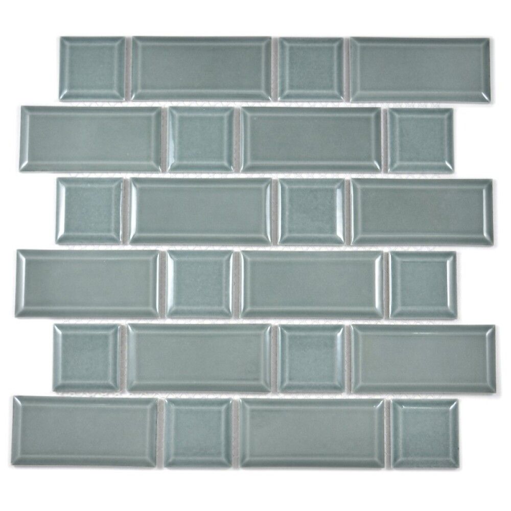 Mosaiikkilaatta Fliesen Metro Uni vihertävä 29,4 x 29,1 cm