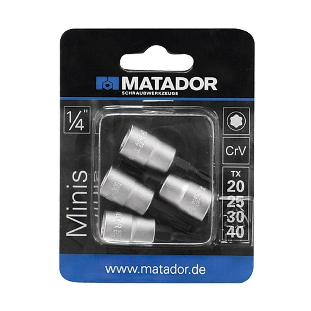 Hylsysarja Matador TORX 1/4" TX20–TX40 4-os