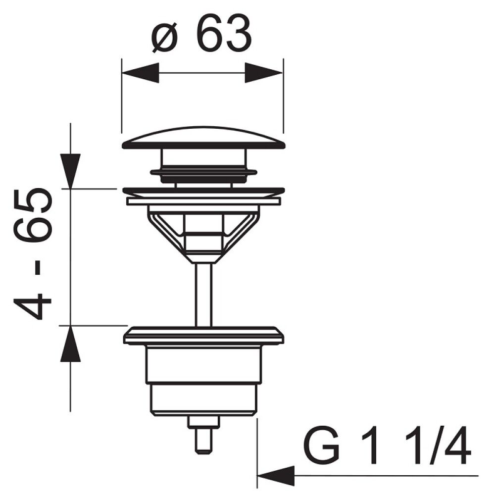 Pohjaventtiili Oras Musta G 1 1/4