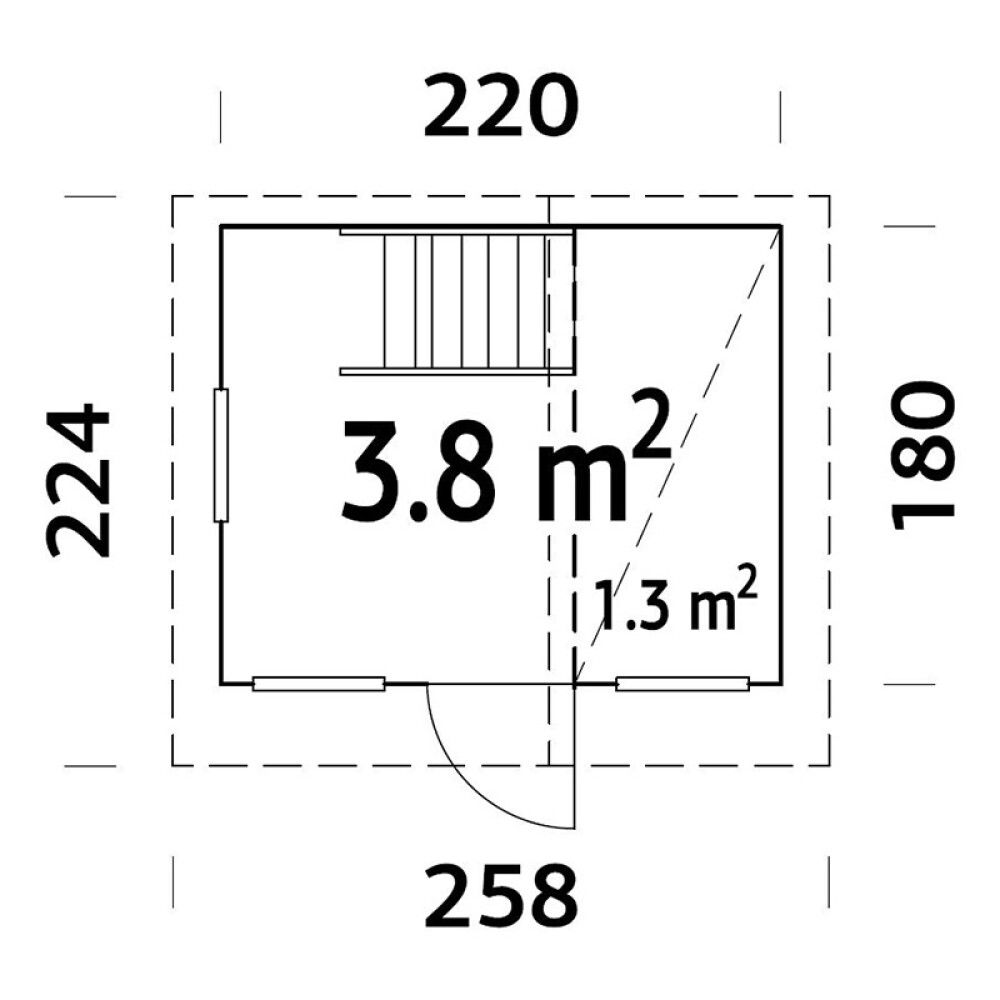 Leikkimökki Palmako Tom parvella 3,8 m²