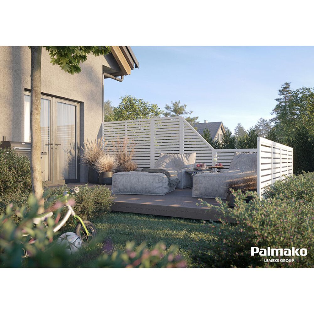 Aitaelementti Palmako Nina 1 valkoinen 180 x 180 cm