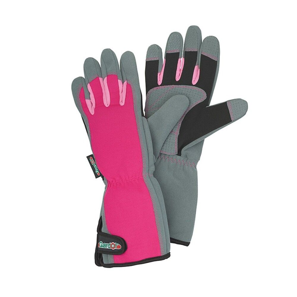 Puutarhakäsine Gardol rannesuojalla pinkki koko 8