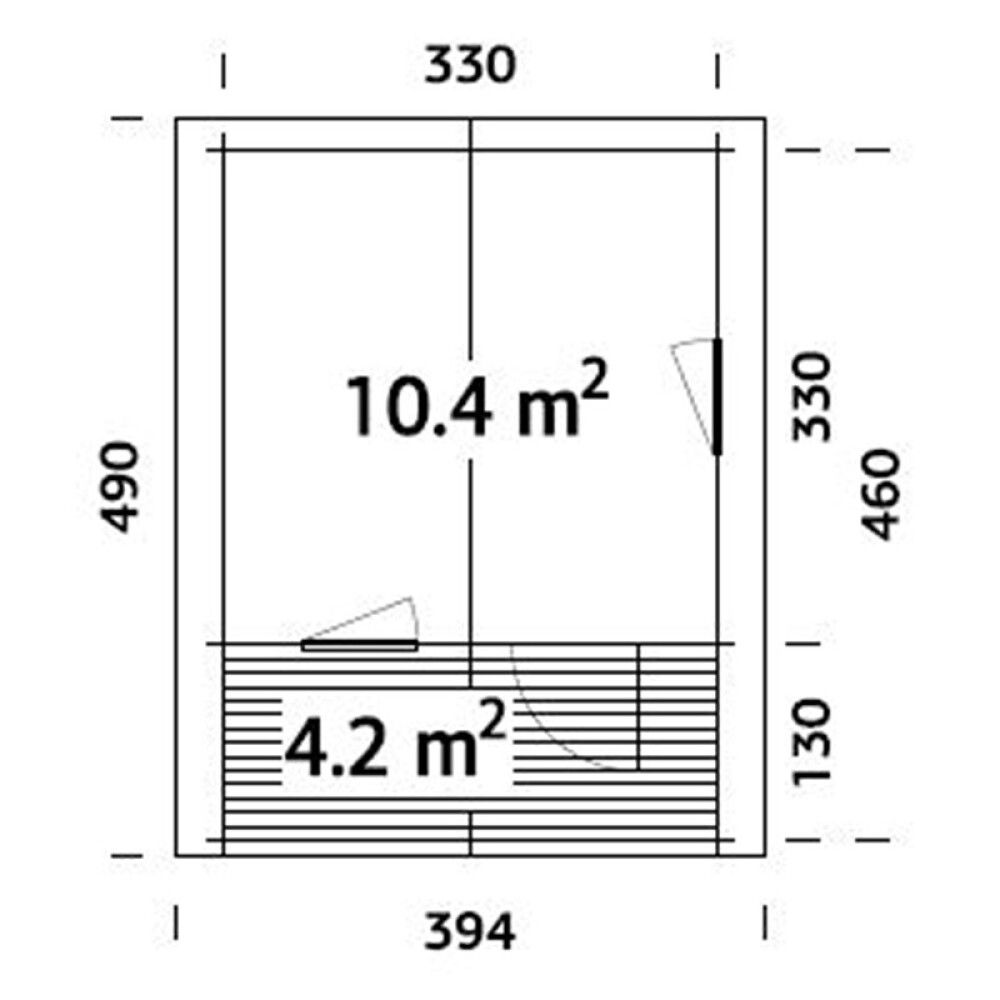 Pihavaja Palmako Emma 10,4 + 4,2 m²