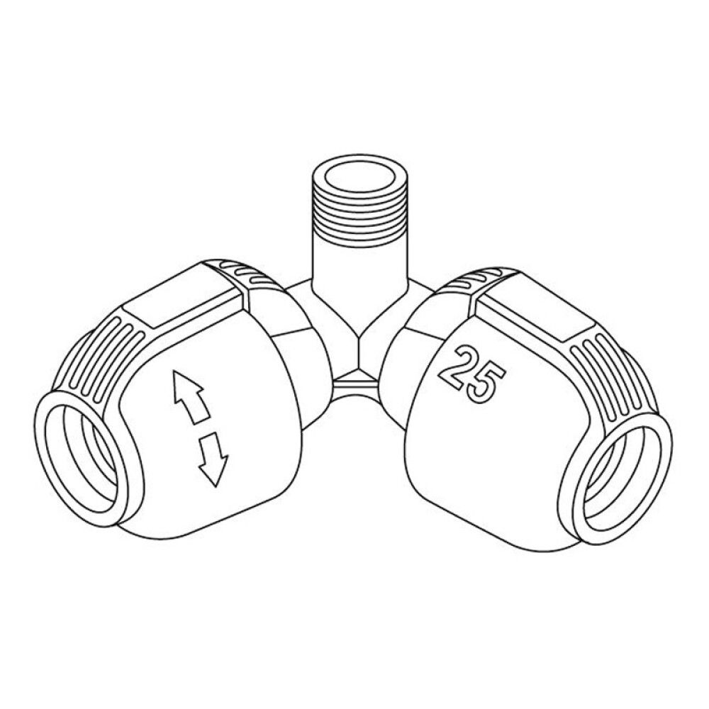 Kulmaliitin Gardena 25 mm / 1/2" Ulkokierre