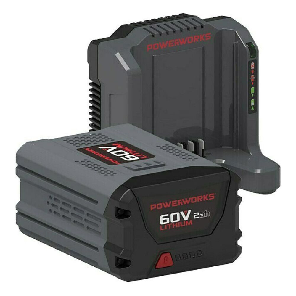 Akku 2Ah ja laturi Powerworks 60V