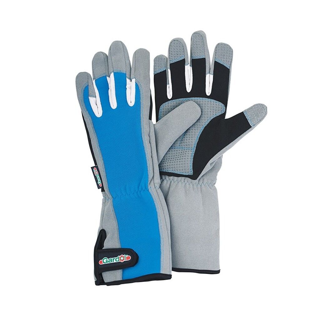 Puutarhakäsine Gardol rannesuojalla sininen koko 10