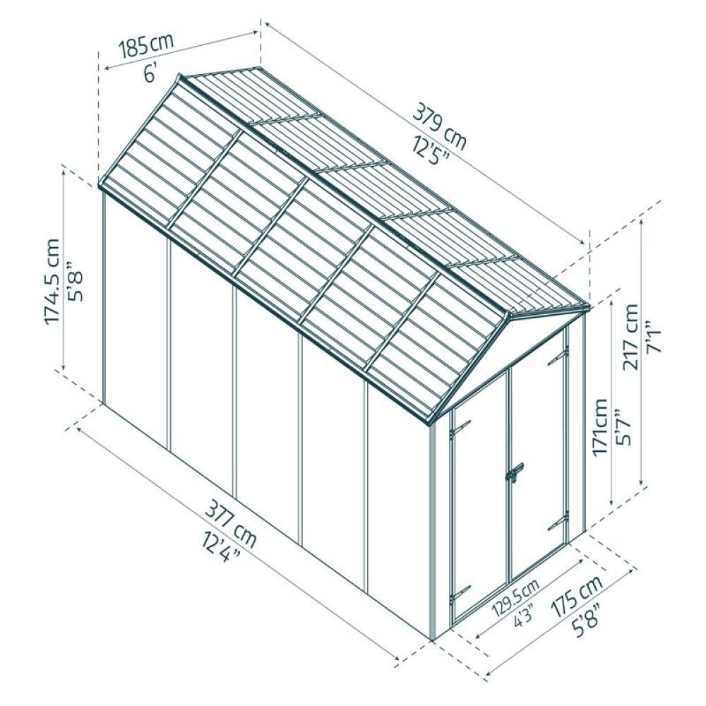 Pihavarasto Palram-Canopia Rubicon 7 m²