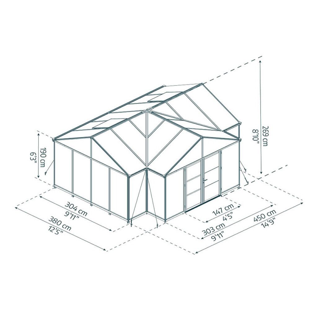 Kasvihuone Palram-Canopia Triomphe 16 m²