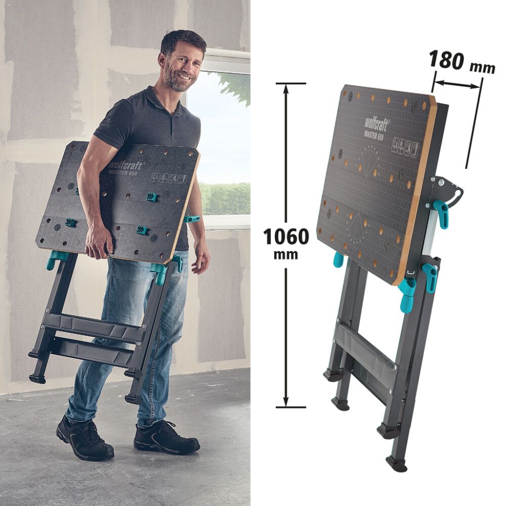 Kiinnitys- ja työpöytä Wolfcraft MASTER 650 ERGO