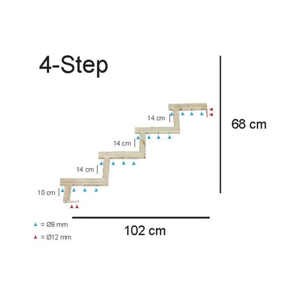 Porrasrunko Hortus Galvanoitu 4-askelmaa