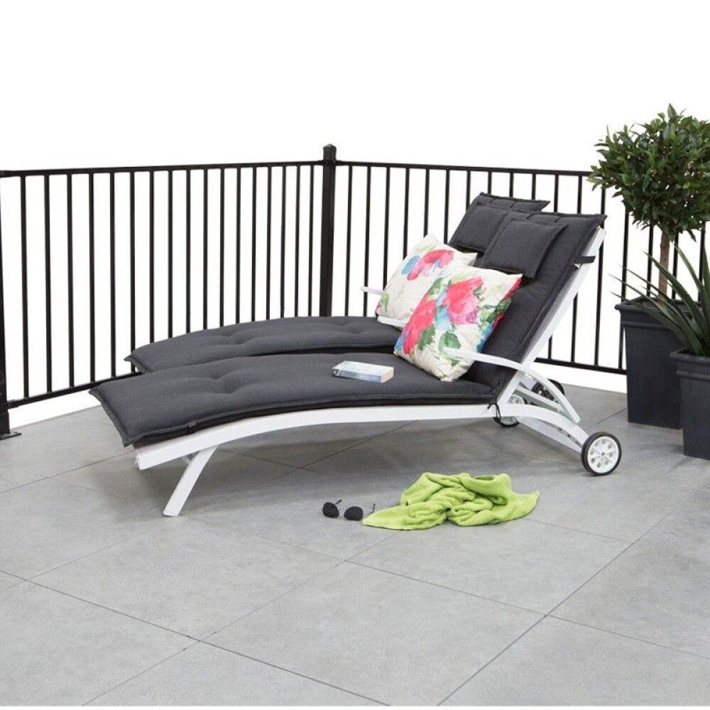 Aurinkotuolin pehmuste Sunfun Claphan 190 x 60 x 8 cm tummanharmaa