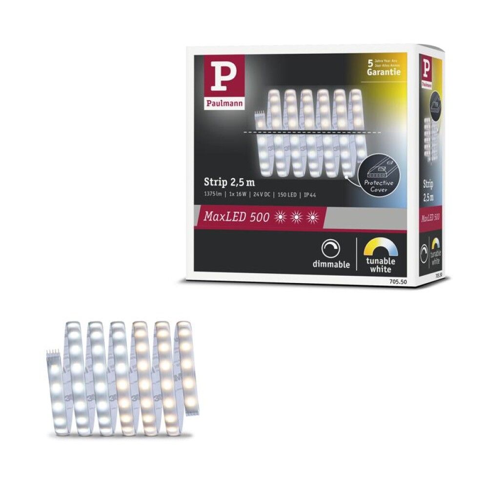 LED-Nauha MaxLED Paulmann 500 2.5m 16W 2700-6500K IP44 Hopea