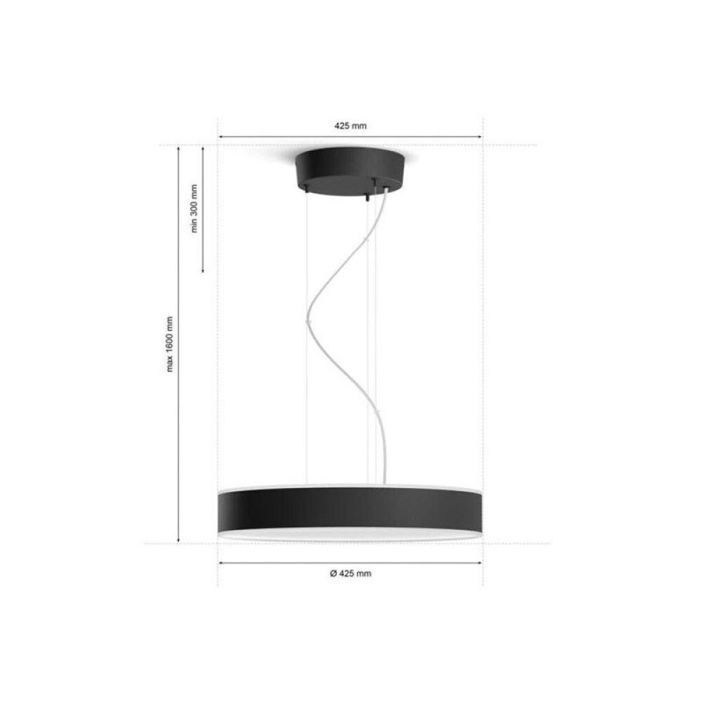 Riippuvalaisin Philips Hue Enrave musta Ø 42,5 cm