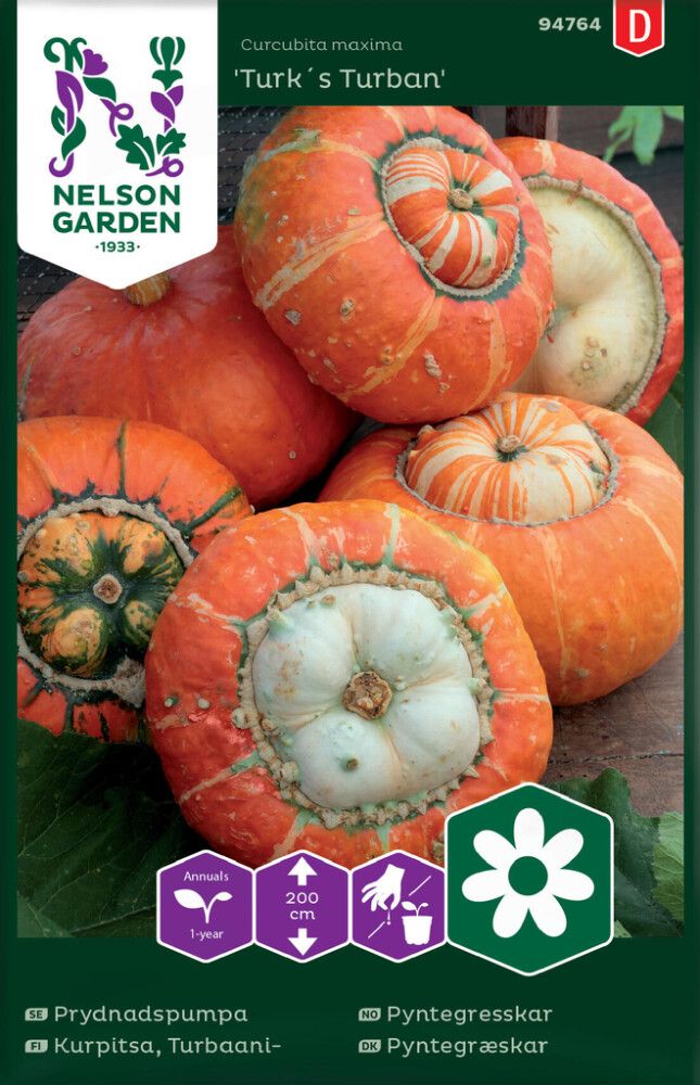 Turbaanikurpitsa Nelson Garden Turks Turban