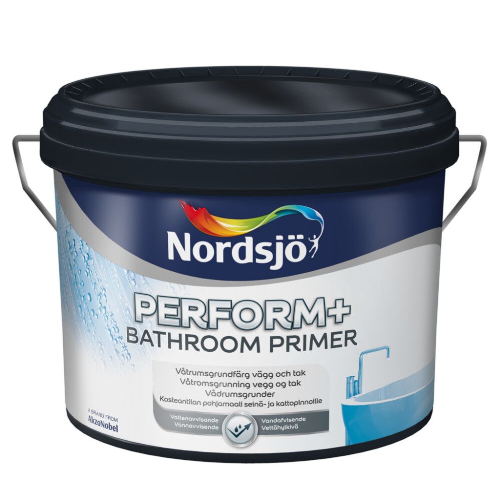 Kosteantilanmaali Nordsjö Perform+ Bathroom Primer Valkoinen 2,5 l