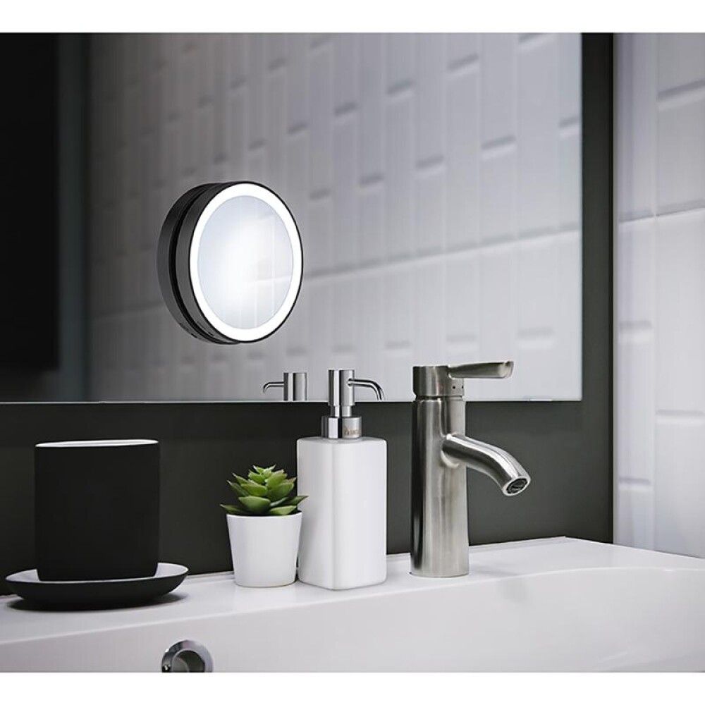 Meikkipeili Smebdo Outline Lite 7x imukuppi Mattamusta FB625