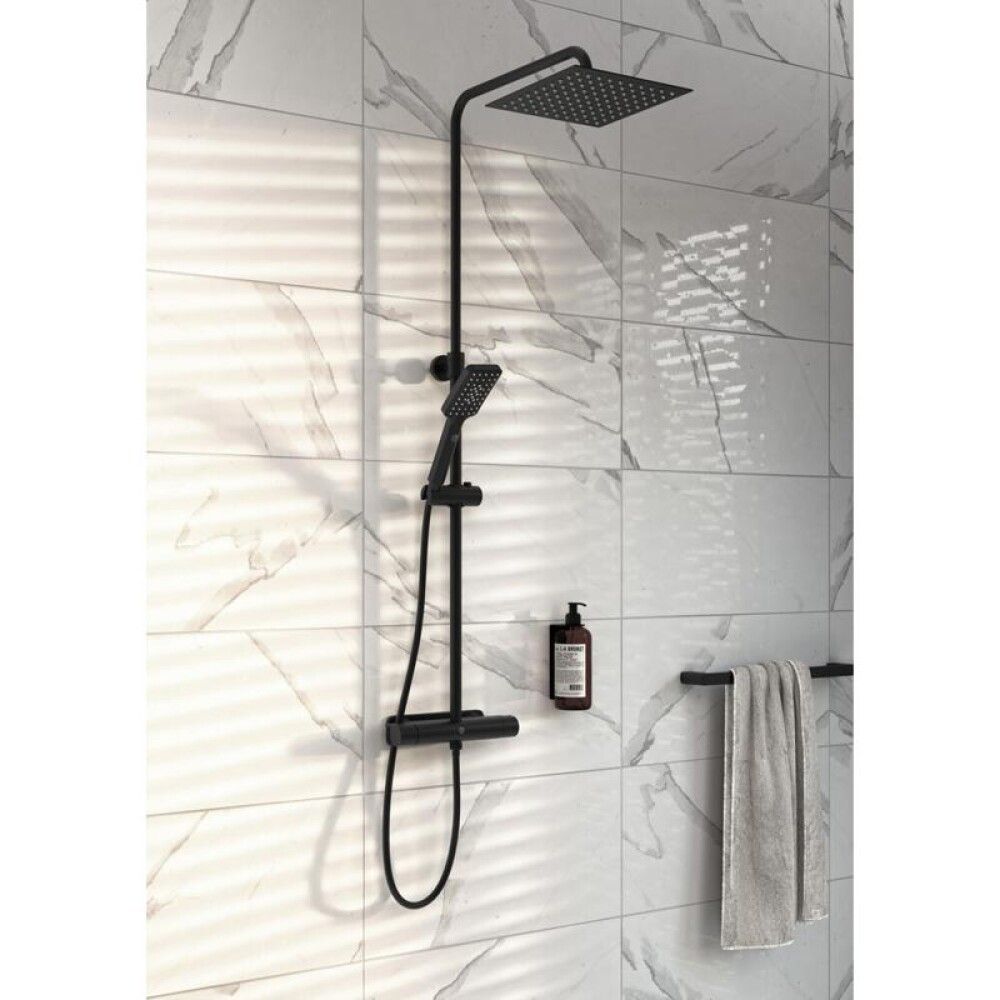 Suihkusetti Gustavsberg Estetic Square mattamusta 25 x 25 cm