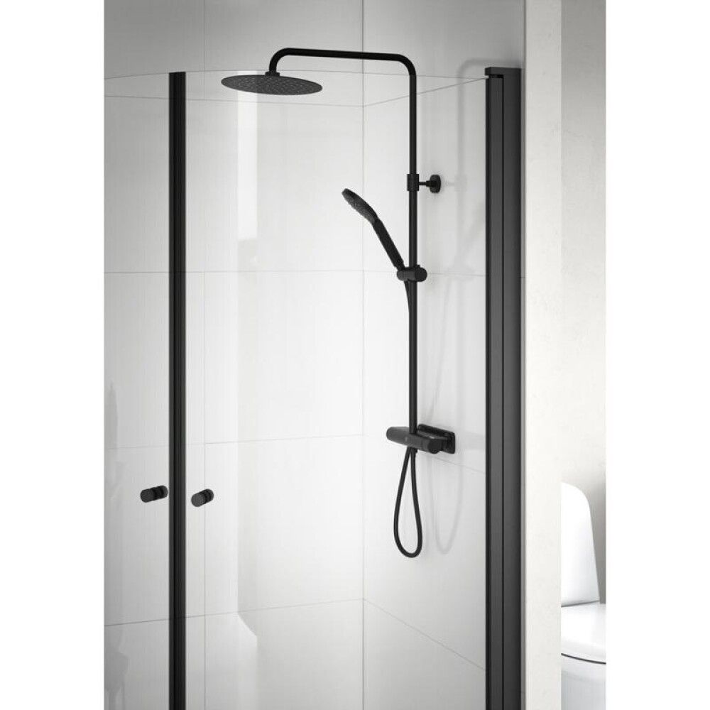 Suihkusetti Gustavsberg Estetic Round mattamusta Ø 25 cm