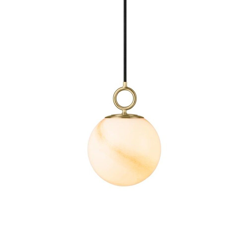 Riippuvalaisin Halo Design Stockholm marmorinruskea/messinki Ø 18 cm