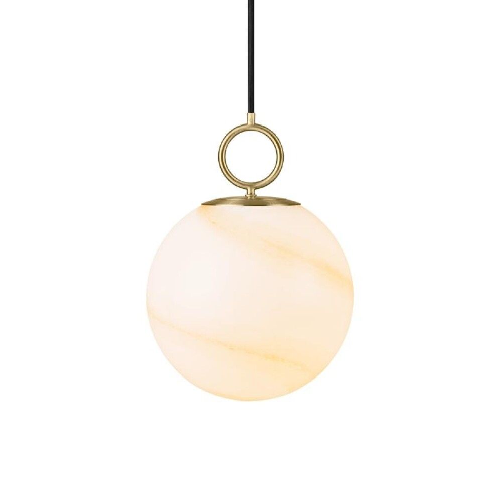 Riippuvalaisin Halo Design Stockholm marmorinruskea/messinki Ø 25 cm