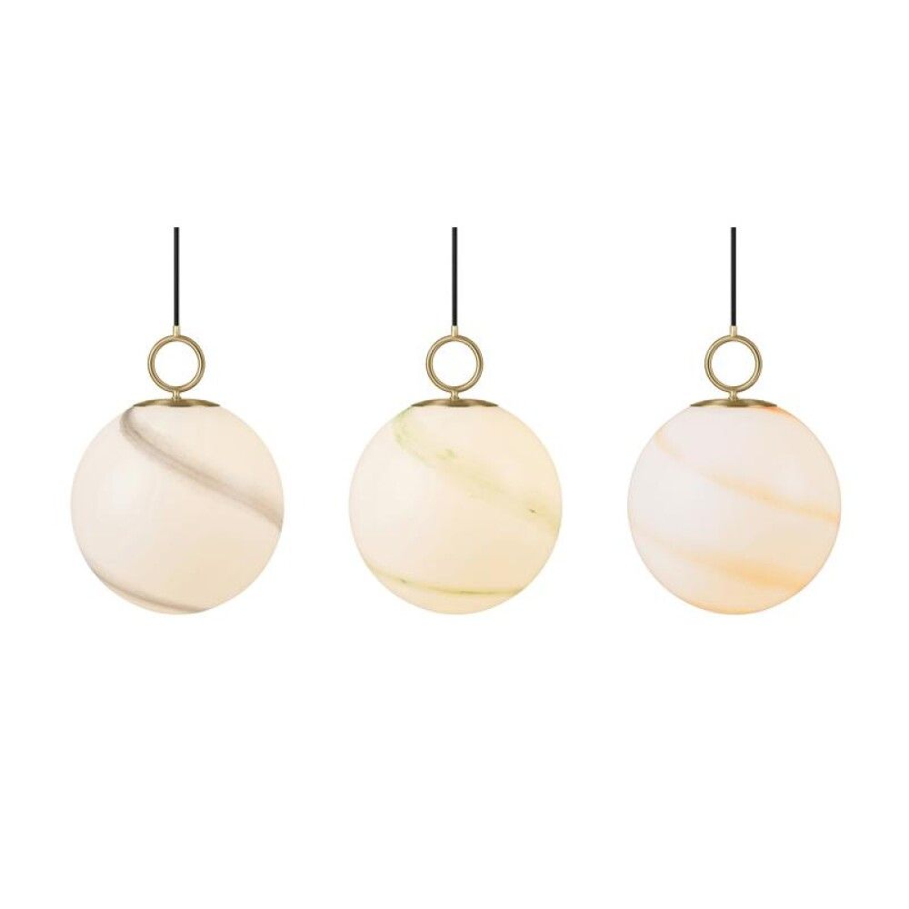 Riippuvalaisin Halo Design Stockholm marmorinruskea/messinki Ø 30 cm