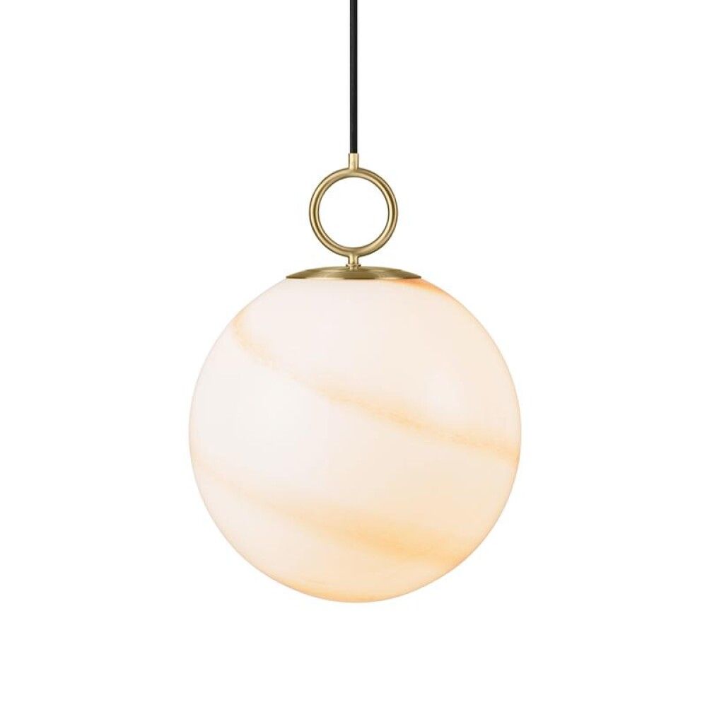 Riippuvalaisin Halo Design Stockholm marmorinruskea/messinki Ø 30 cm