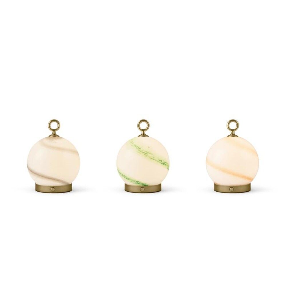 Pöytävalaisin Halo Design Stockholm marmorinruskea/messinki Ø 15 cm