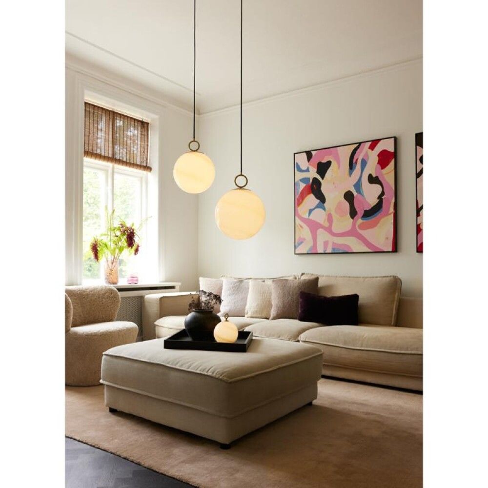 Pöytävalaisin Halo Design Stockholm marmorinruskea/messinki Ø 15 cm