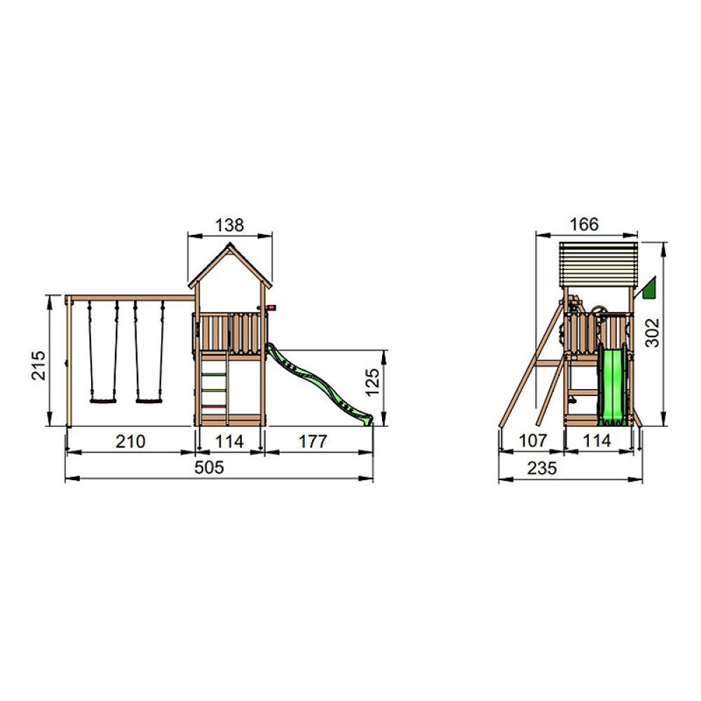 Leikkitorni Jungle Gym Club Swing Module