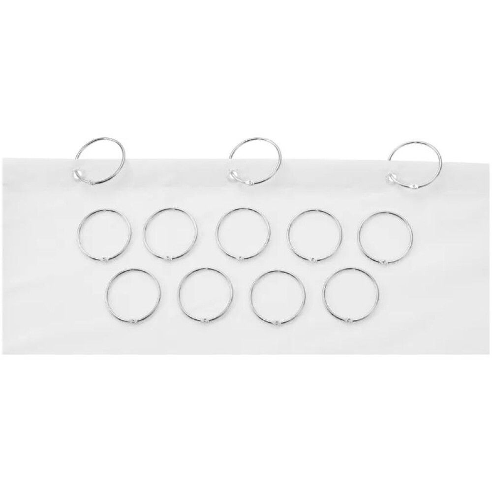 Suihkuverhorengas Diaqua Fares kromi Ø 5,5 cm 12 kpl/pkt