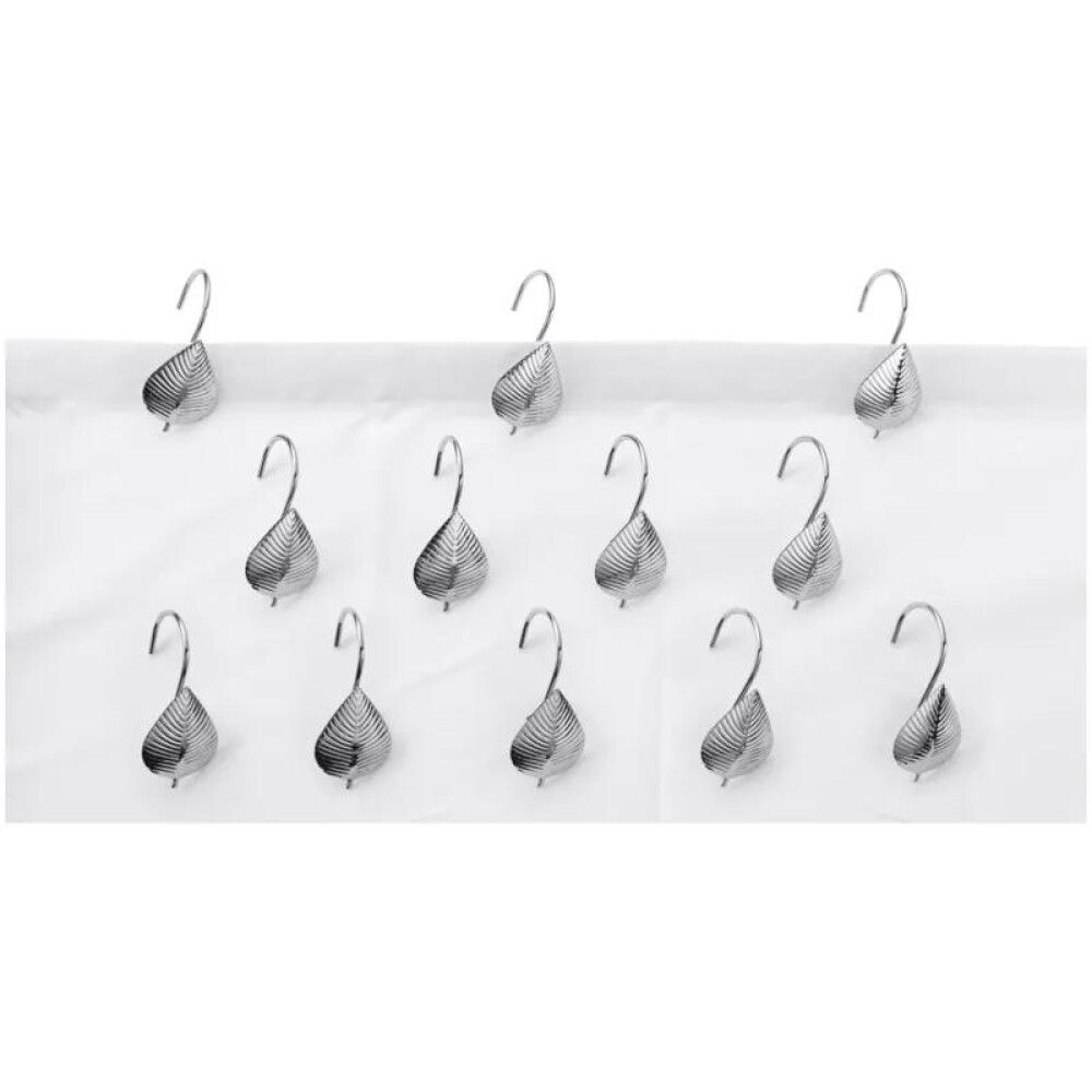 Suihkuverhorengas Diaqua Leaf kromi 7 x 4,5 cm 12 kpl/pkt