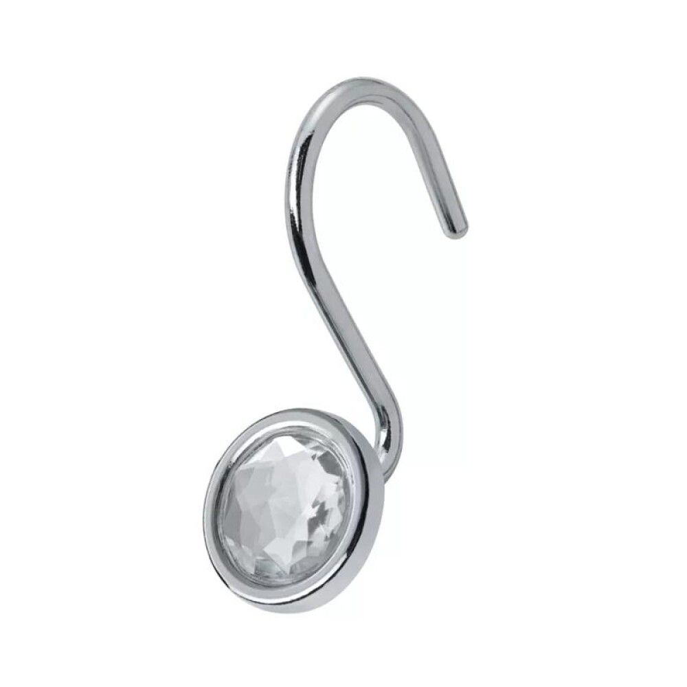 Suihkuverhorengas Diaqua Crystal kromi 12 kpl/pkt