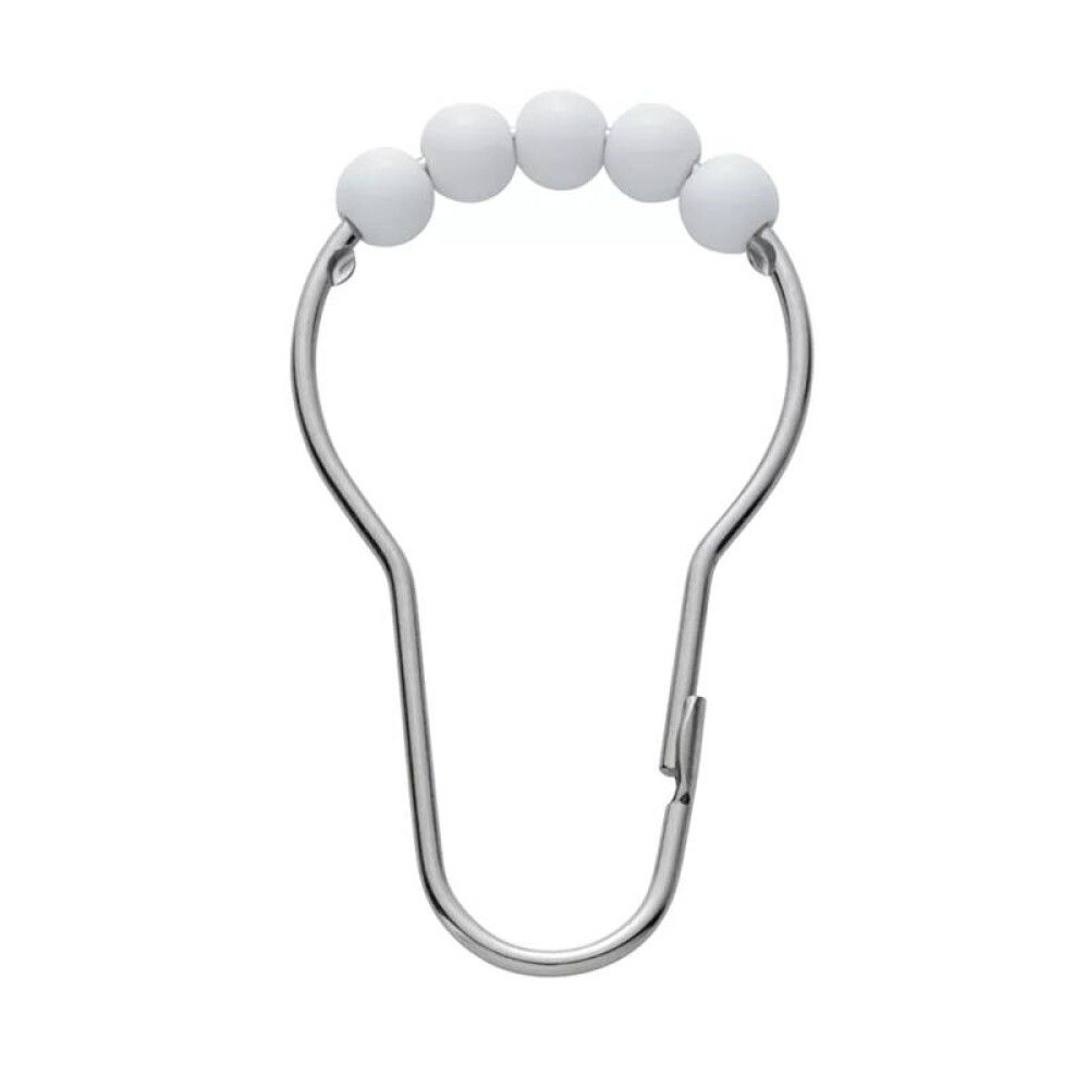 Suihkuverhorengas Diaqua kromi/valkoinen 7 x 4 cm 12 kpl/pkt