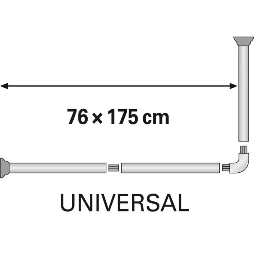 Suihkuverhotanko Diaqua Ø 2,2 x 90 x 80 x 90 cm Valkoinen