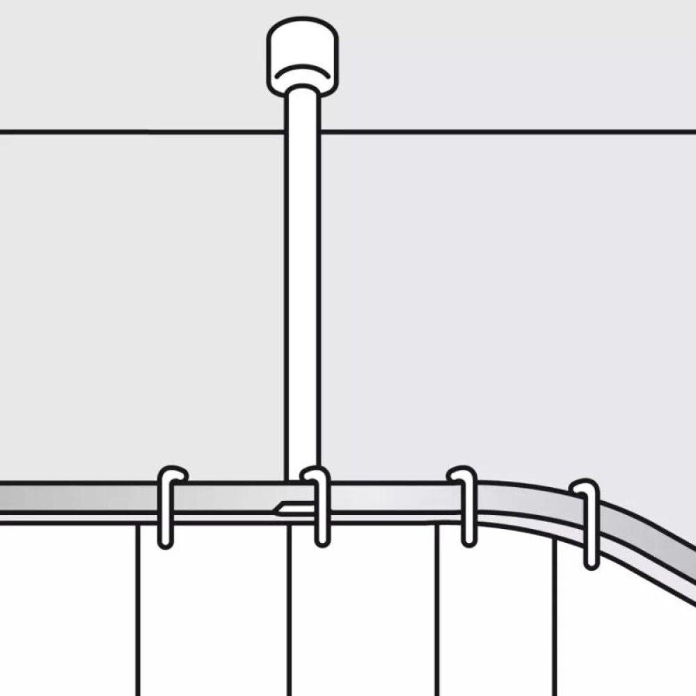 Suihkutangon kattotuki Diaqua Basic Ø 2,2 x 60 cm Musta
