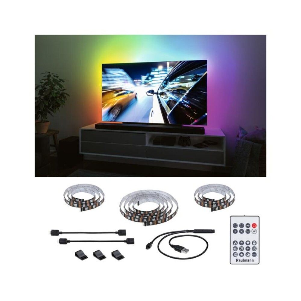 LED-Nauha Paulmann Dynamic 65 TV USB 4W Musta