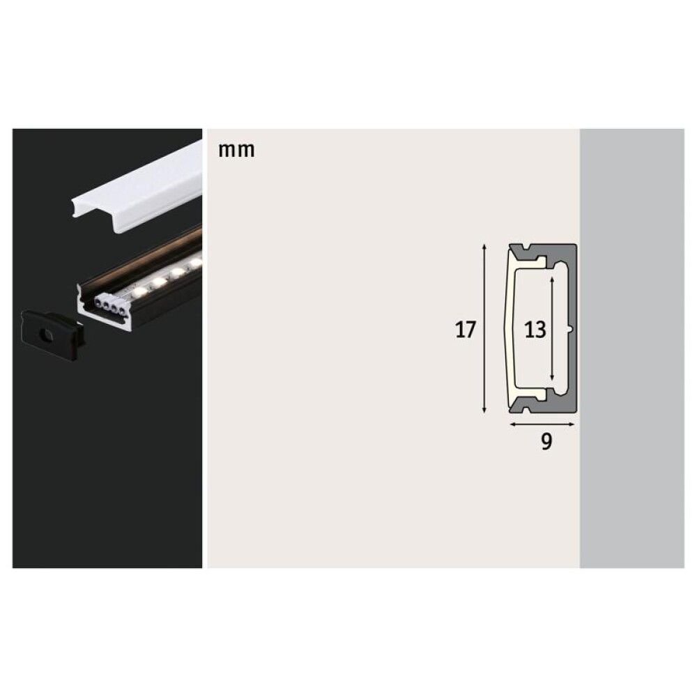 LED-Nauha Profiili Base Paulmann 200cm Musta