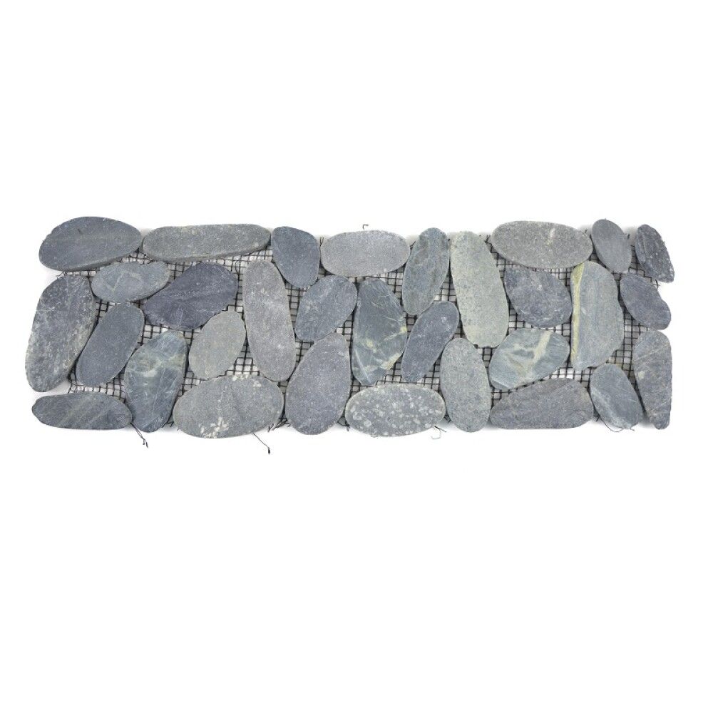 Kivimosaiikkilaatta Fliesen Kiesel Uni musta 30 x 10 cm