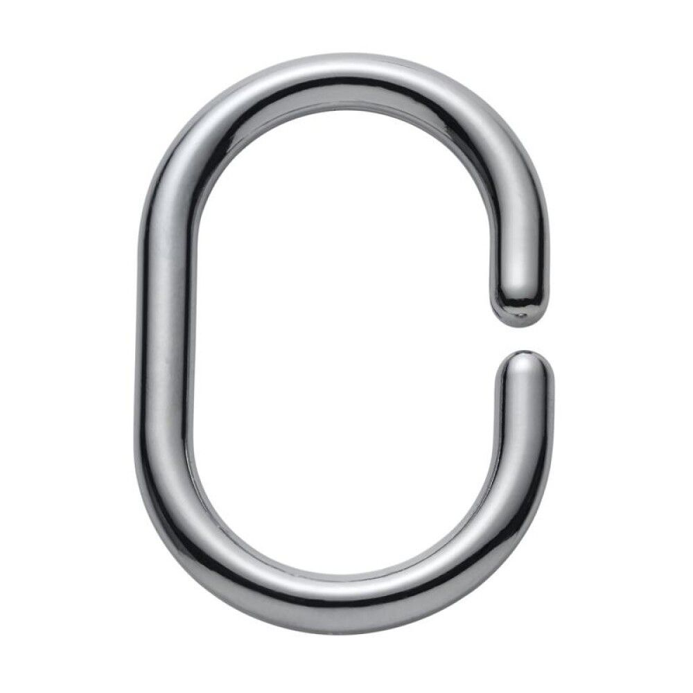 Suihkuverhorengas Diaqua Basic kiiltävä kromi 6 x 4,2 cm 12 kpl/pkt