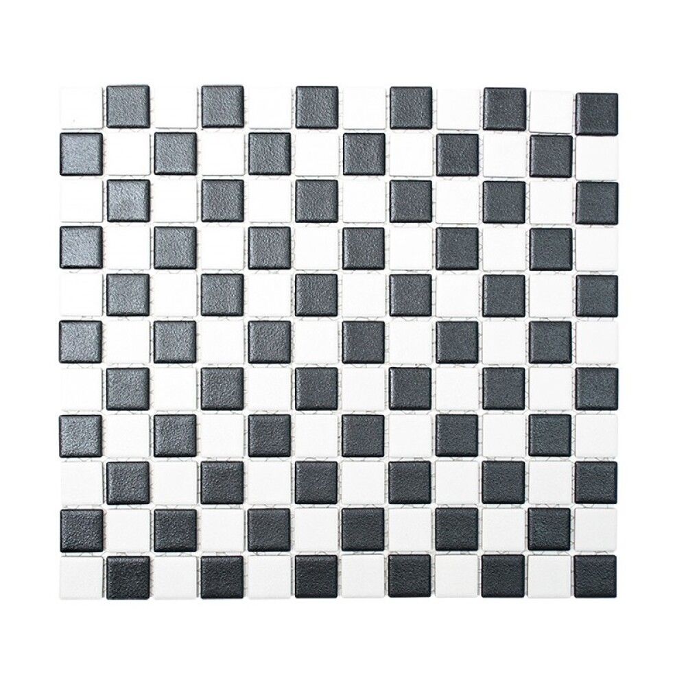 Mosaiikkilaatta Fliesen Quadrat Mix musta/valkoinen 32,6 x 30 cm