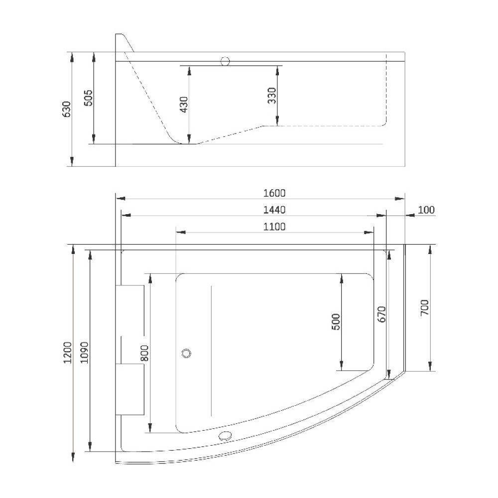 Kylpyamme Camargue Värmland vasen valkoinen 160 x 120 x 65 cm