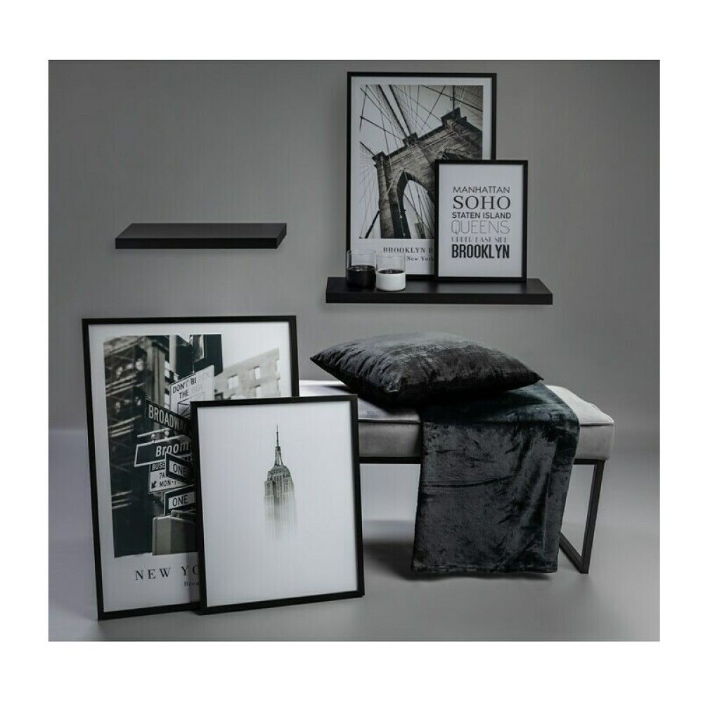 Seinähylly Regalux XL4 musta 3,8 x 24 x 60 cm